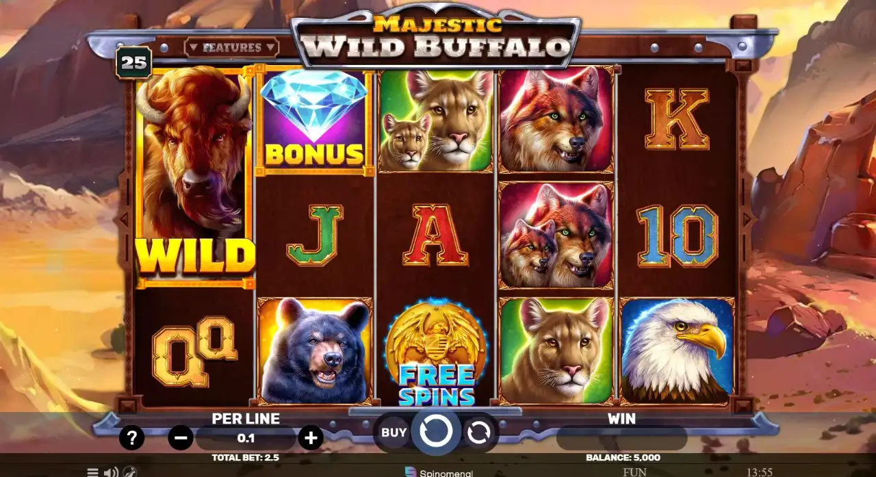 Majestic Wild Buffalo Game Screenshot
