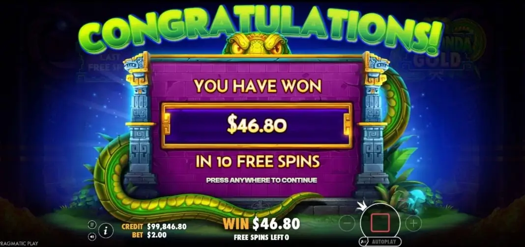 Anaconda Gold Game Screenshot