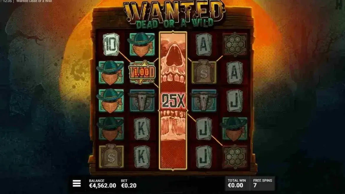 Wanted Dead Or A Wild Slot Game Screenshot
