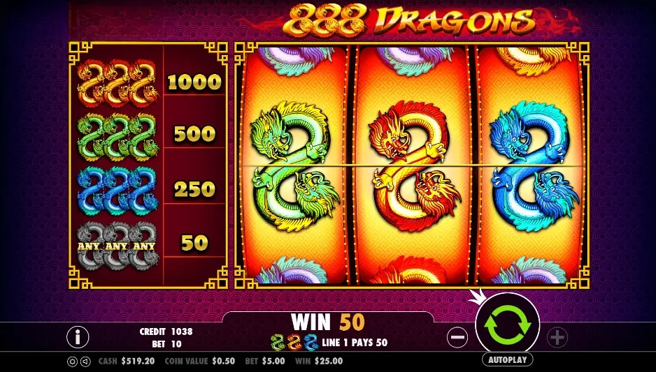 888 Dragons Game Screenshot