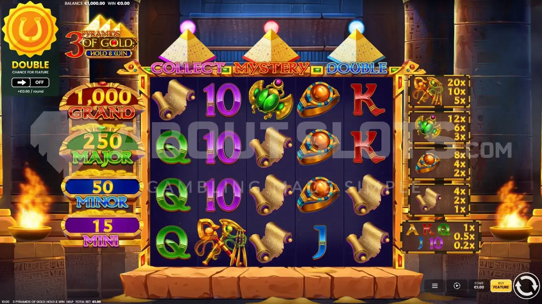 3 Pyramids of Gold Game Screenshot