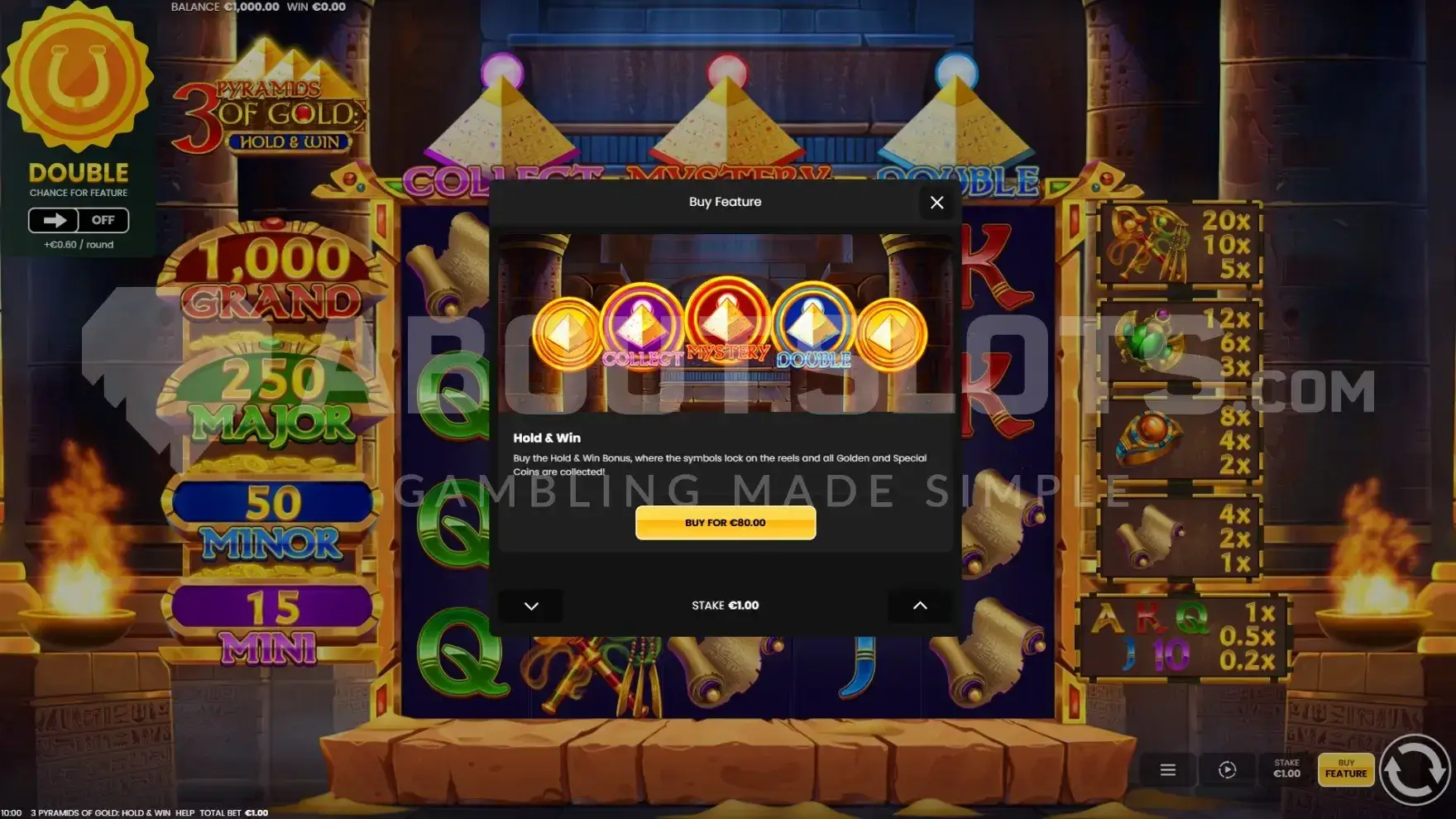 3 Pyramids of Gold Game Screenshot