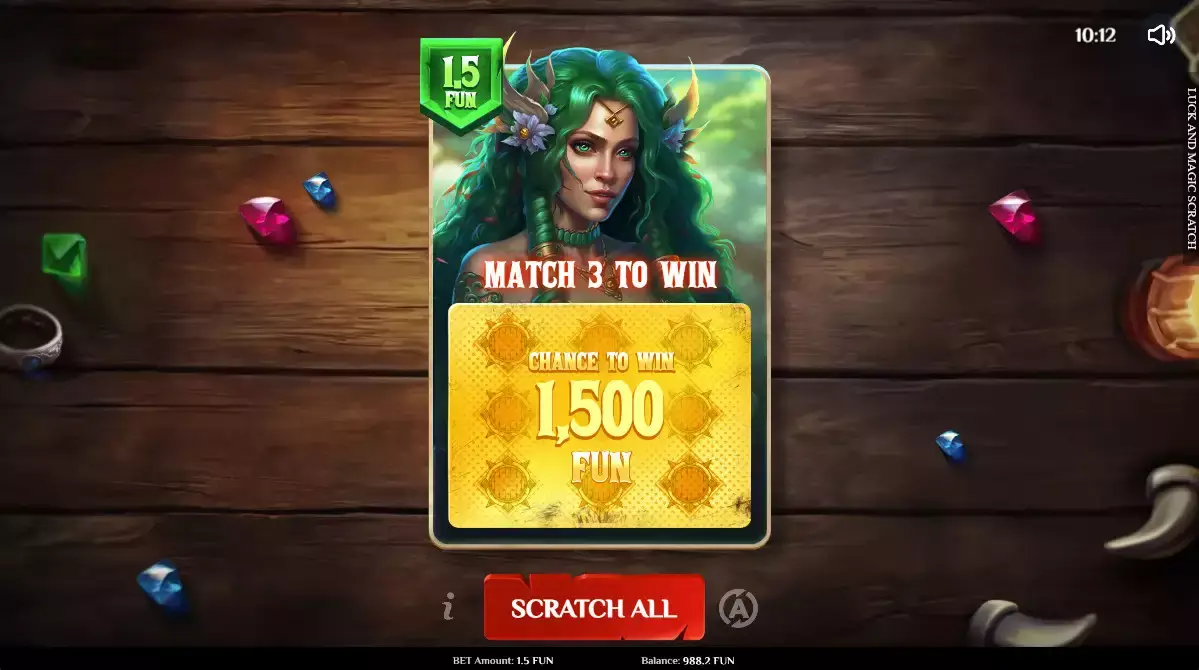 Luck and Magic Scratch Game Screenshot