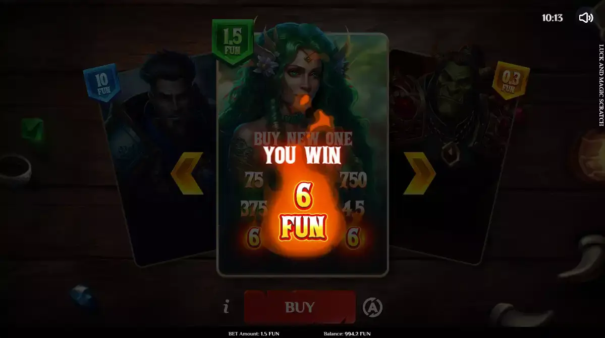 Luck and Magic Scratch Game Screenshot