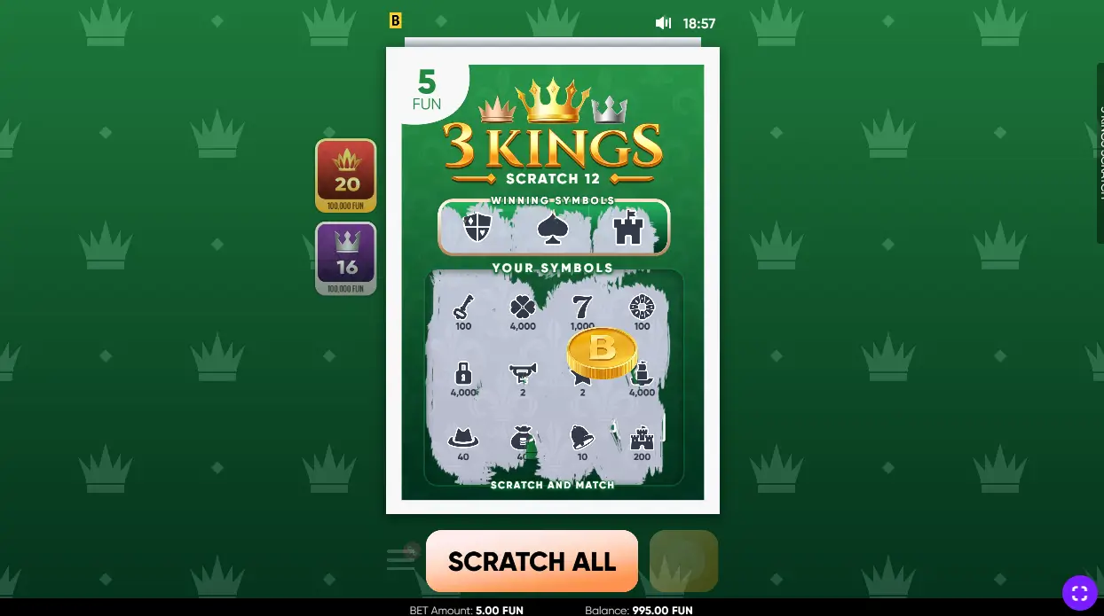 3 kings of scratch game screenshot