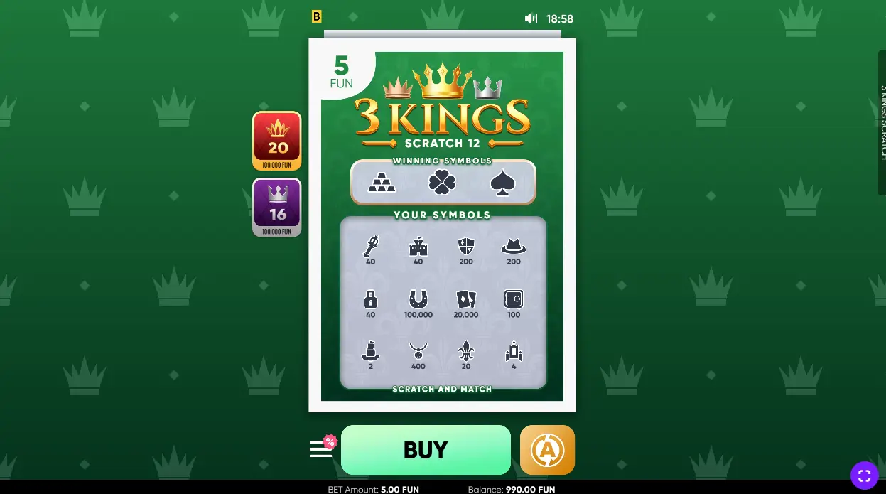 3 kings of scratch game screenshot