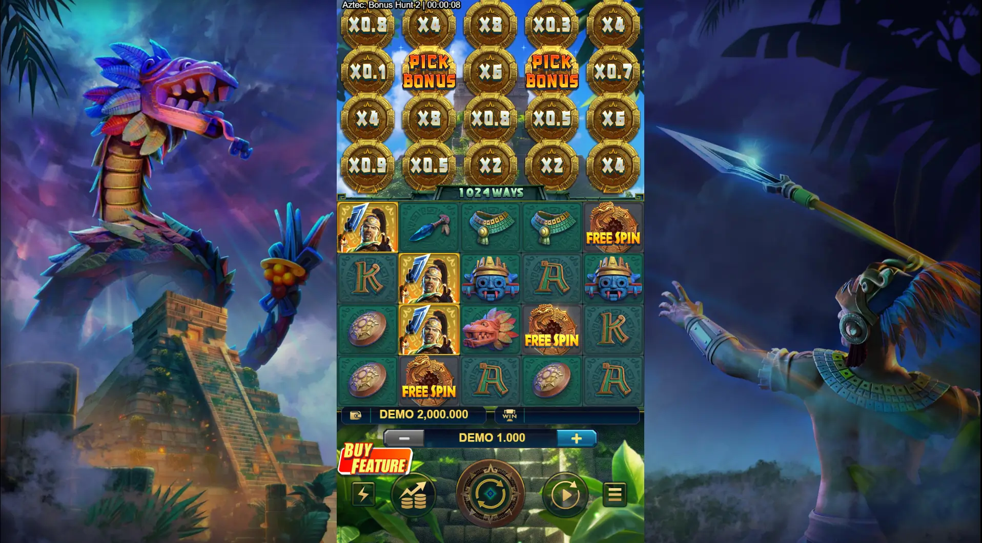 Aztec bonus hunt 2 game screenshot