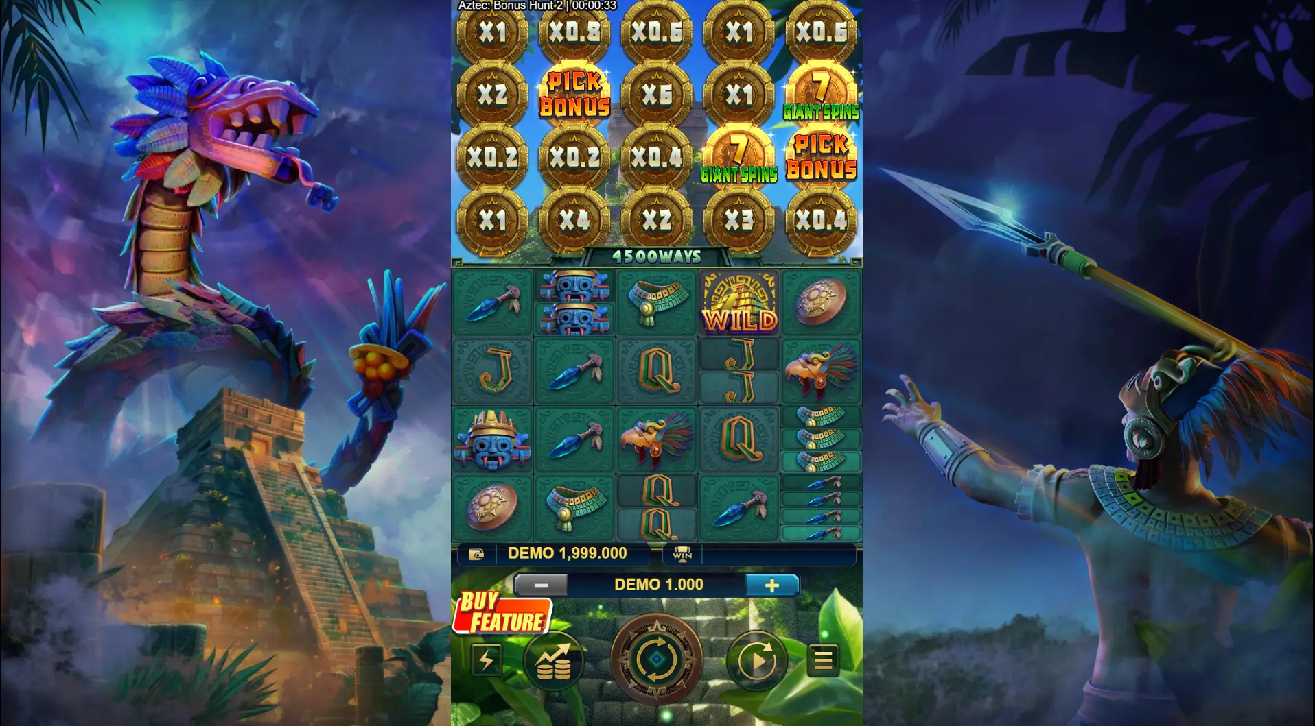 Aztec bonus hunt 2 game screenshot