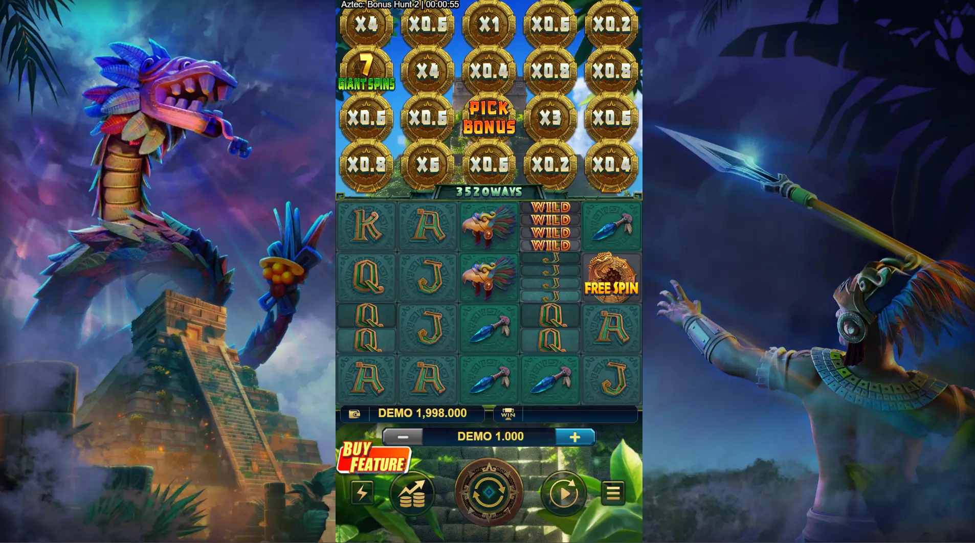 Aztec bonus hunt 2 game screenshot