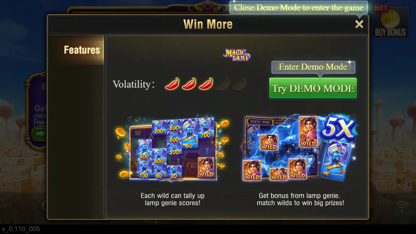 Magic lamp game screenshot