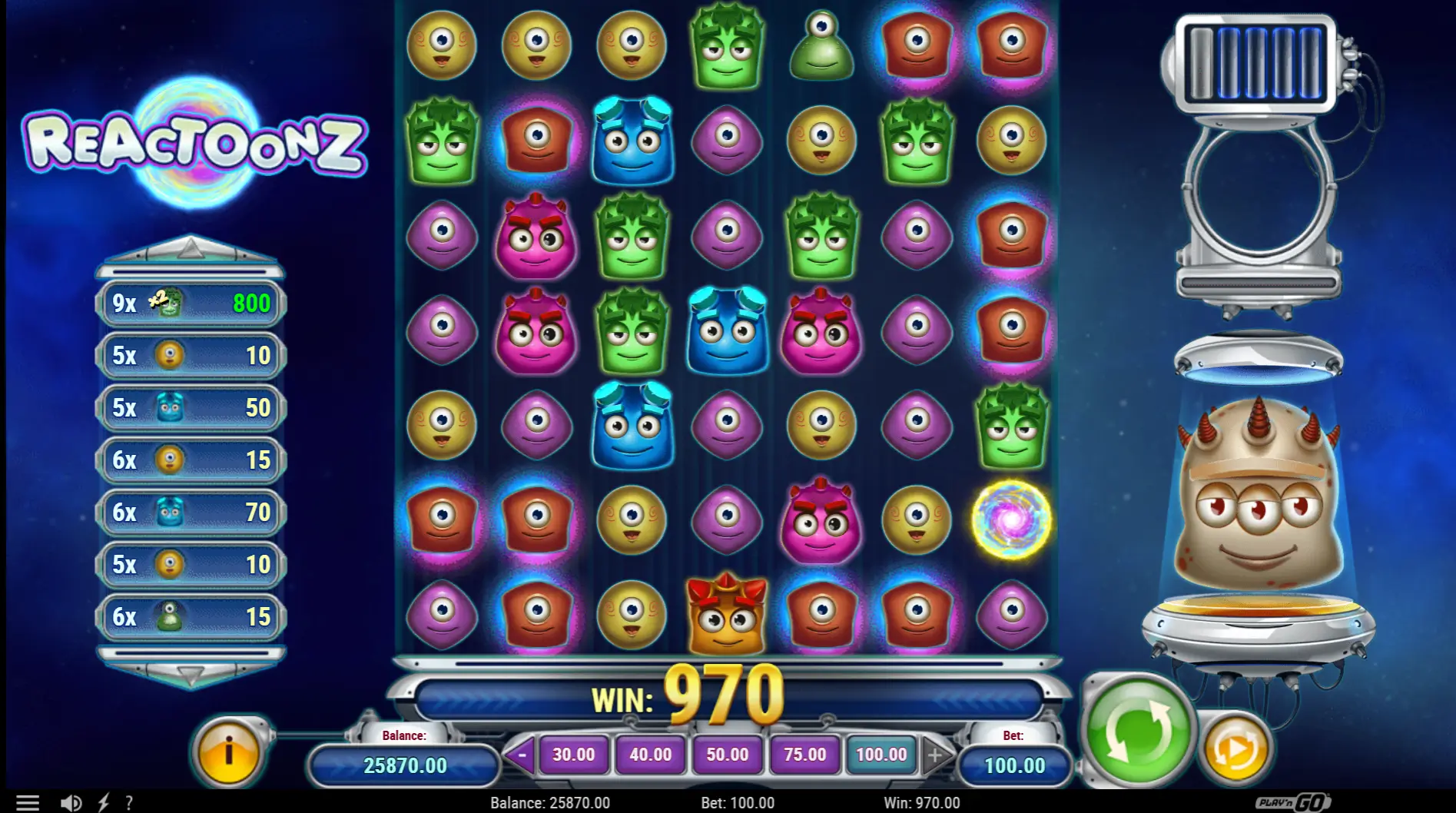 Reactoonz game screenshot