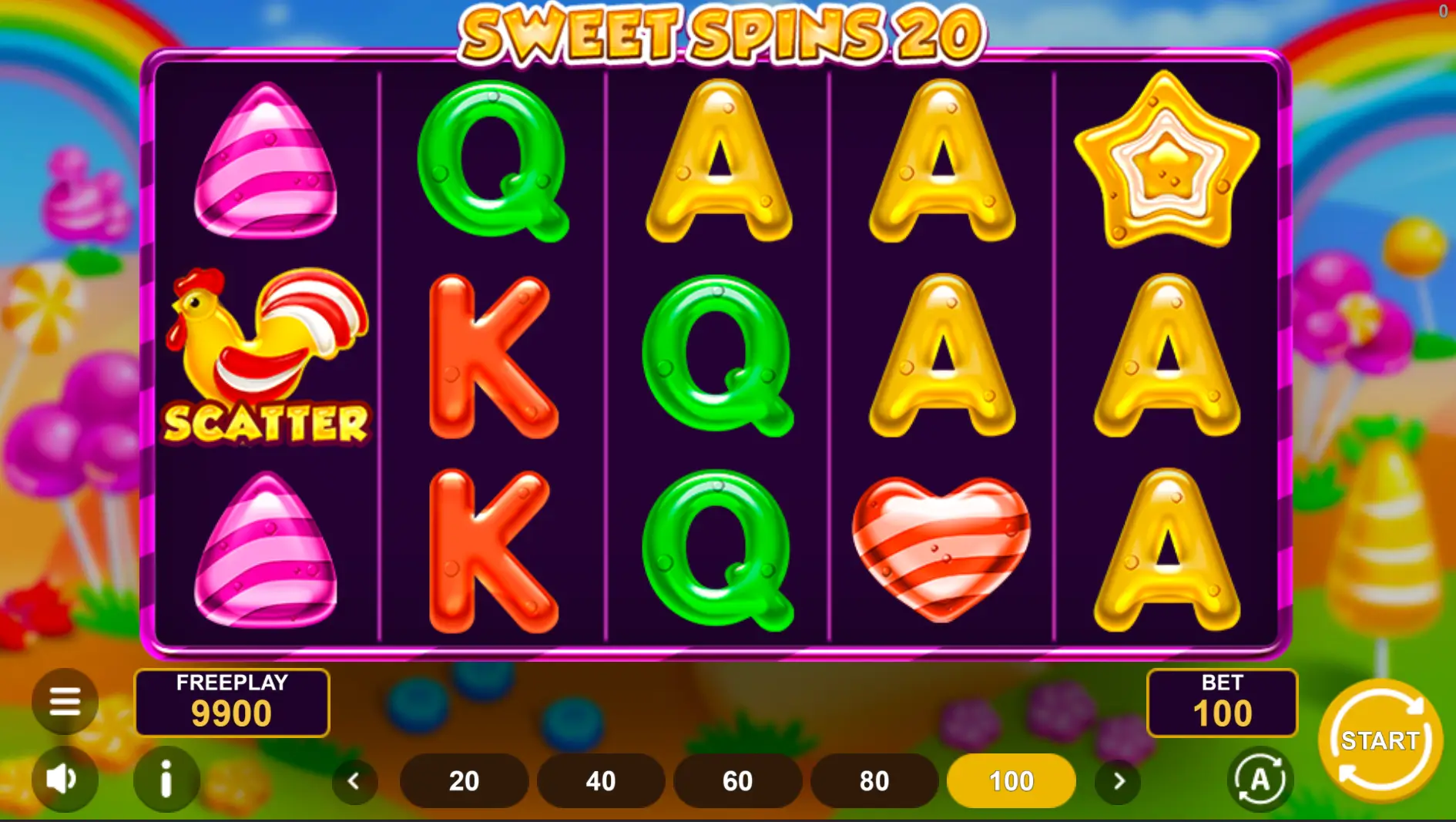 Sweet Spins 20 Game Screenshot