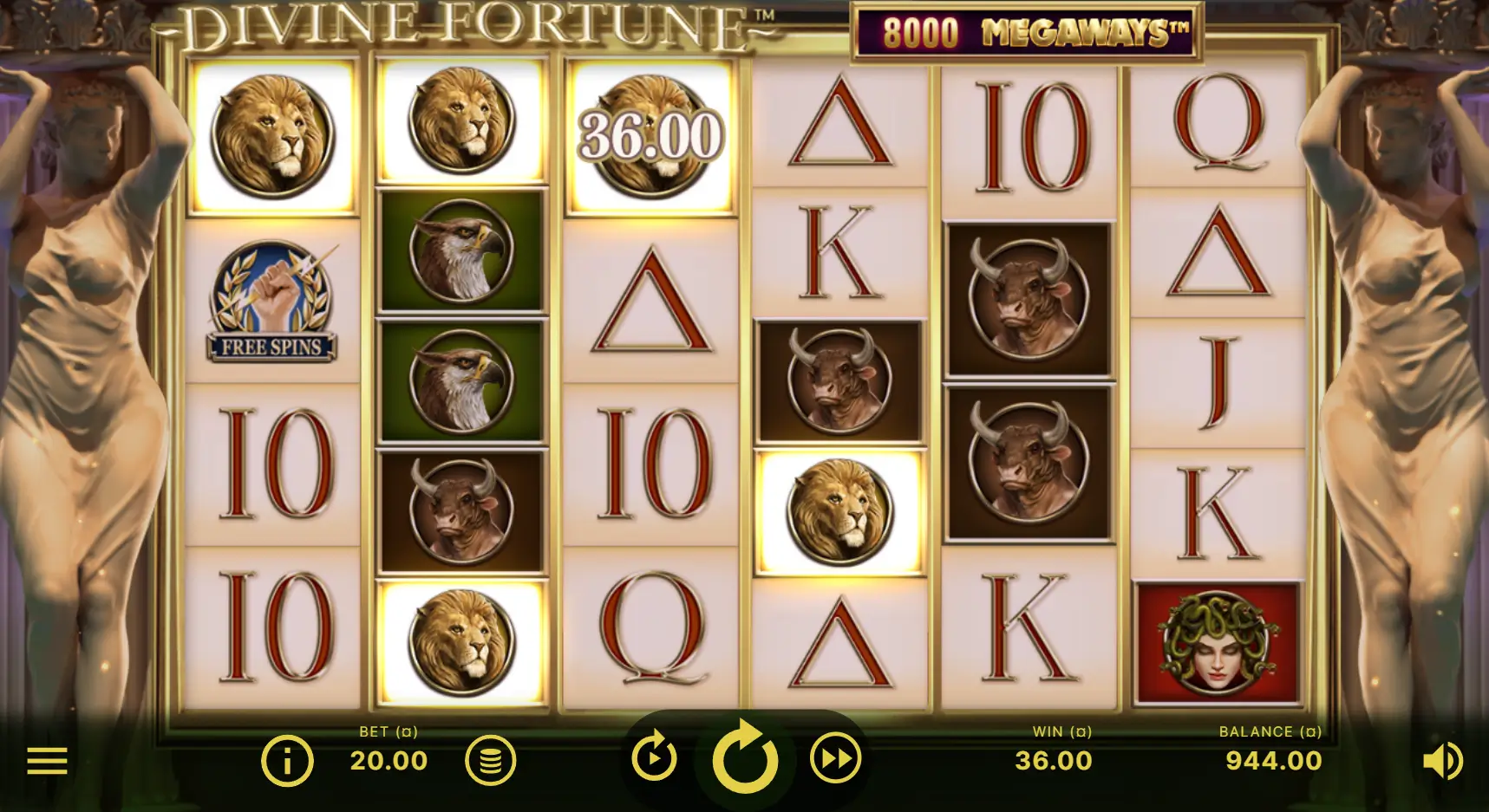 Divine Fortune Megaways Game Screenshot