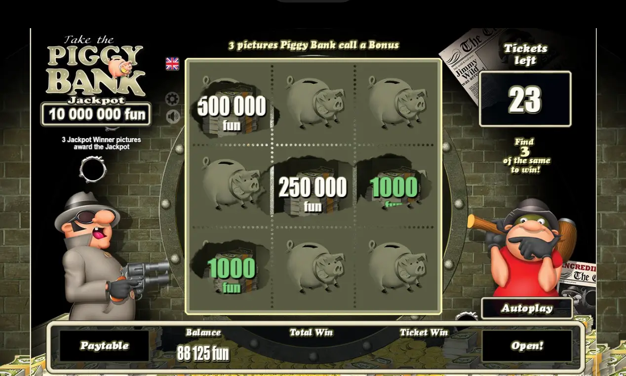 Piggy Bank Scratch Game Screenshot