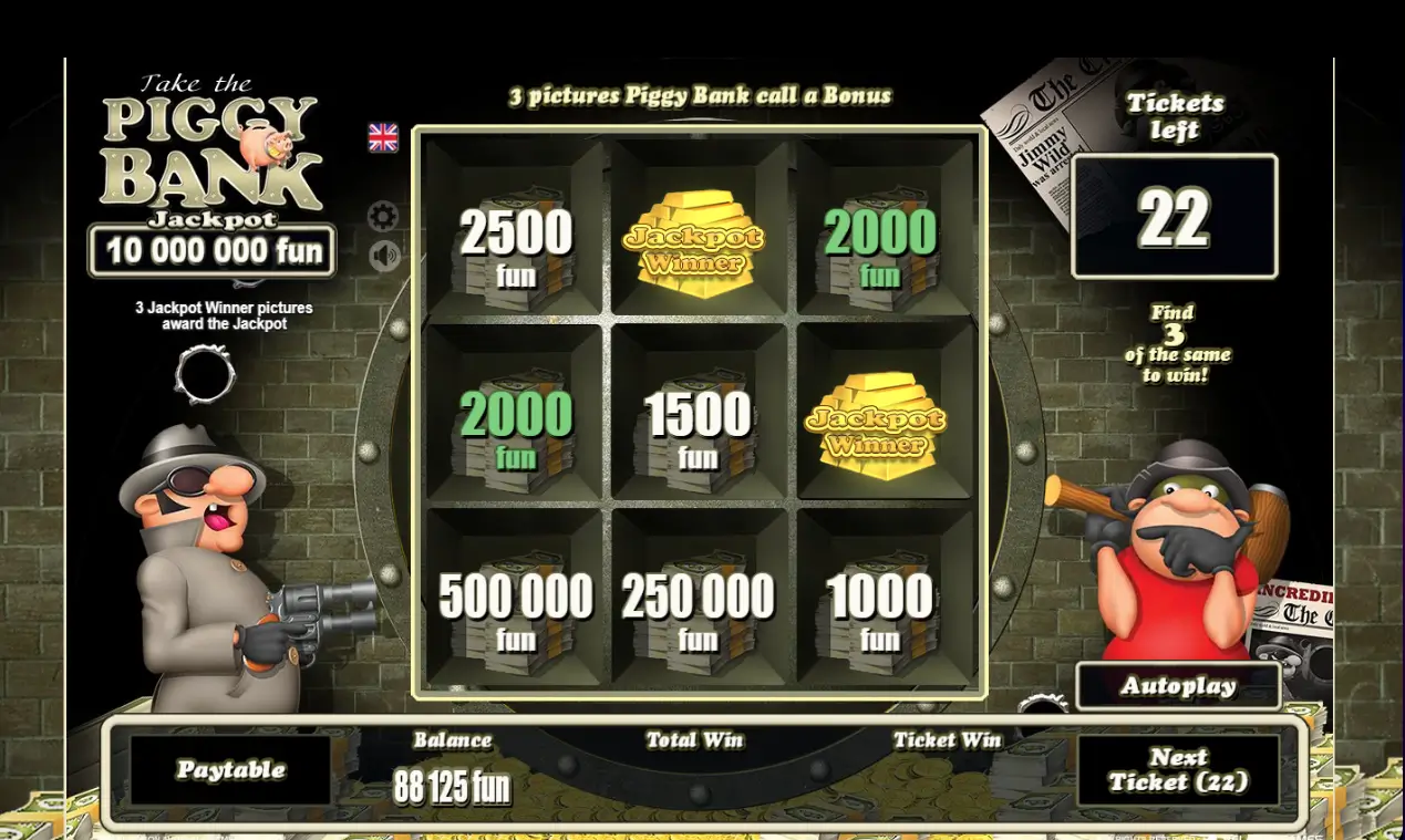Piggy Bank Scratch Game Screenshot