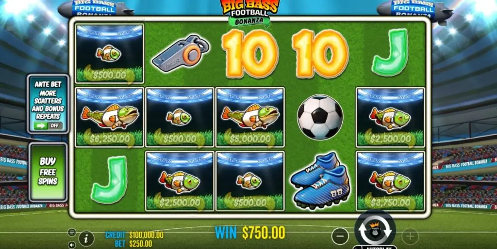 Big Bass Football Bonanza Game Screenshot